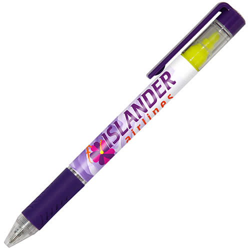 Our promotional Combi Highlighter Pens look great printed in full-colour with your branding.