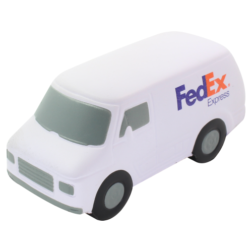 Custom branded Stress Van in off white from Total Merchandise