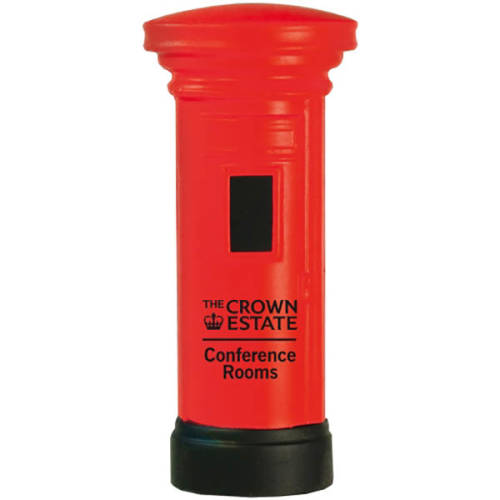 Promotional printed Stress Post Box printed with a company logo from Total Merchandise