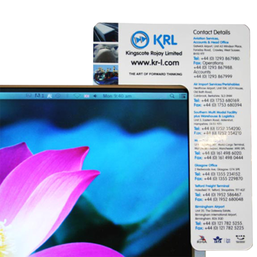 Screen Advertising Cards in White
