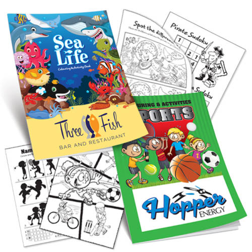 Promotional A5 8 Side Colouring Booklets for giveaways