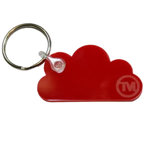 Acrylic Cloud Shape Keyrings in Red