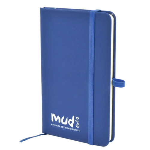 Promotional A6 Soft Touch PU Notebooks with company logo
