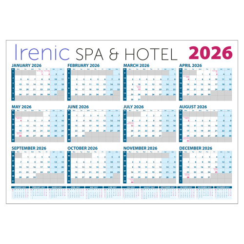 Promotional A3 Wall Planners with blocks layout from Total Merchandise