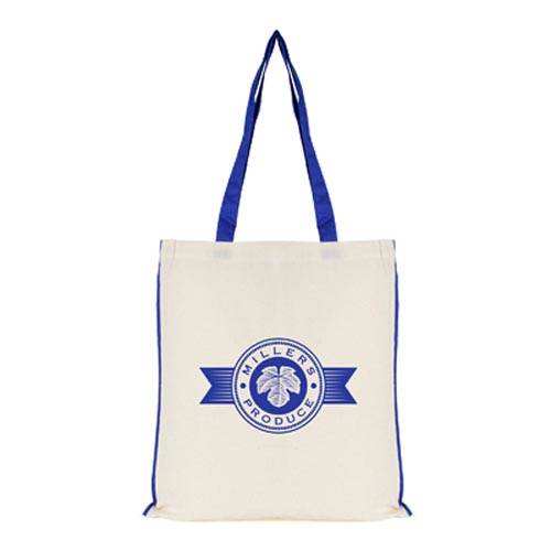 Promotional Branded 7oz Colour Trim Shopper Bag for events