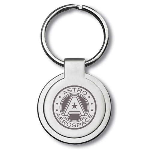 Promotional Classic Metal Round Keyrings with a engraved logo on one side From Total Merchandise