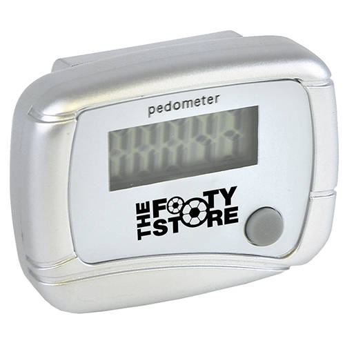 Promotional Clip-On Pedometer in Silver Printed by Total Merchandise