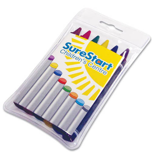 Promotional Crayon 6 Pack for childrens merchandise