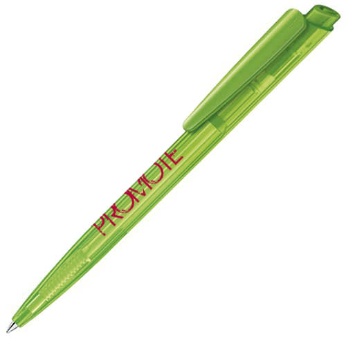 Corporate Branded Dart Clear Ballpen in Light Green with Printed Logo from Total Merchandise