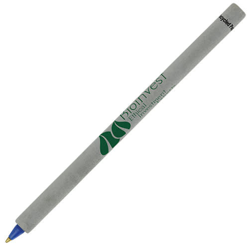 Promotional Eco Recycled Paper Pen in Natural Printed with a Logo by Total Merchandise