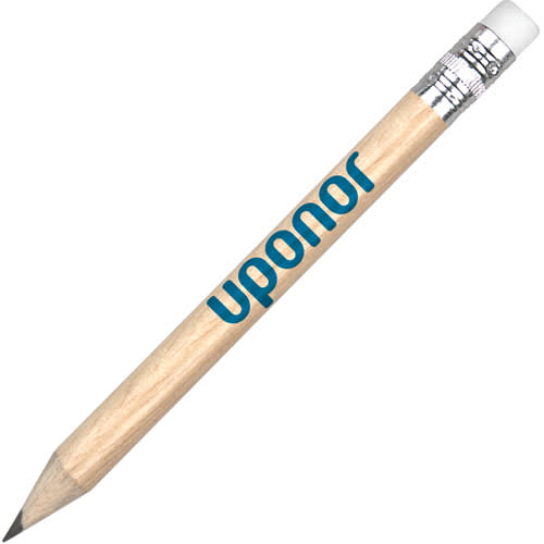 Promotional Golf Pencils with Eraser in Natural Printed with a Logo by Total Merchandise