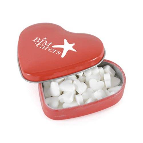 Promotional Heart Shaped Mint Tins Branded Mints