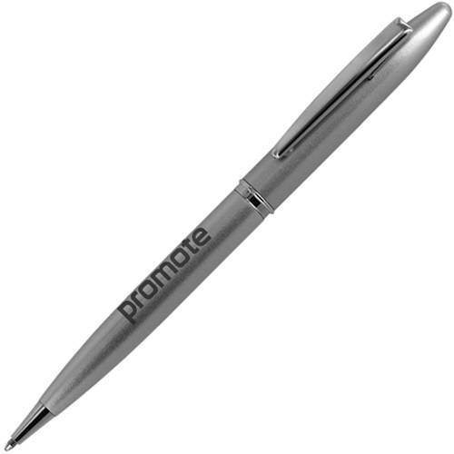 UK Branded Hussar Ballpen in Brushed Chrome/Silver from Total Merchandise