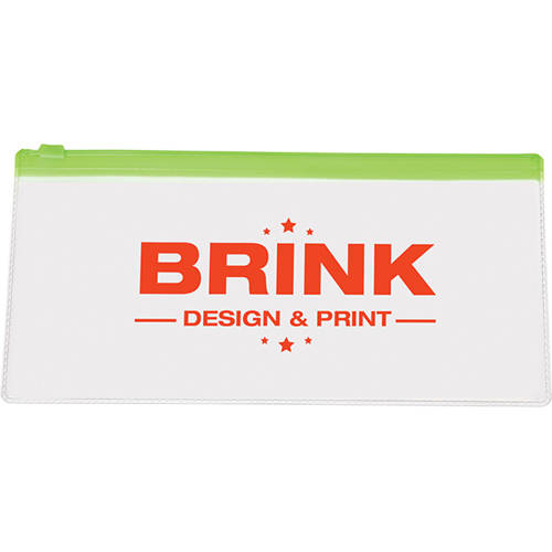 Express UK Printed PVC Transparent Pencil Case in Transparent/Green from Total Merchandise