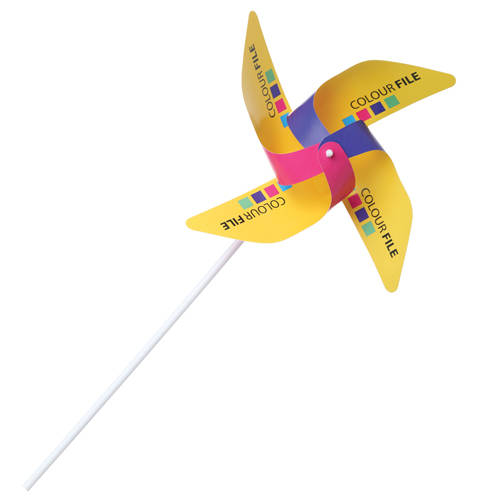 Promotional Paper Whirly Windmills with company logos