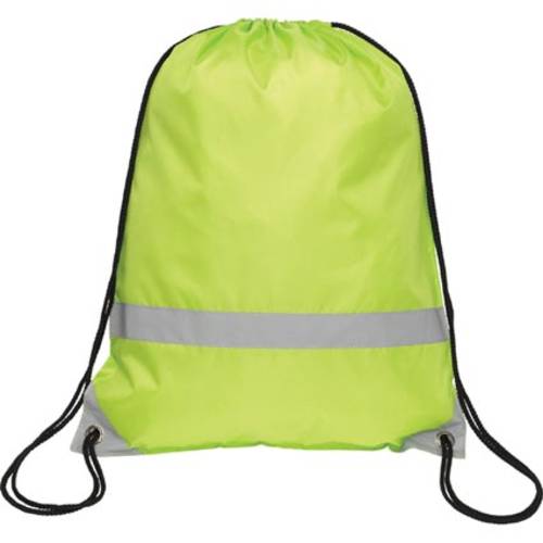 Reflective Drawstring Rucksacks in Apple Green