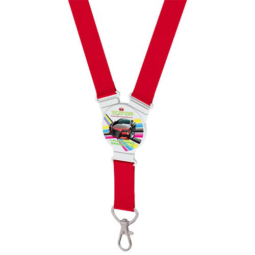 Round Snap Lanyards in Red