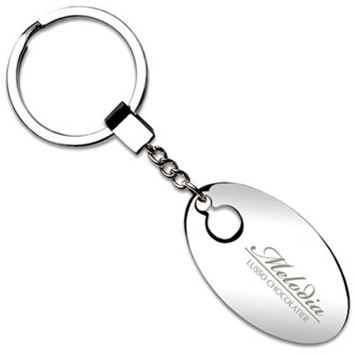 Promotional Soria Chrome Oval Keyrings