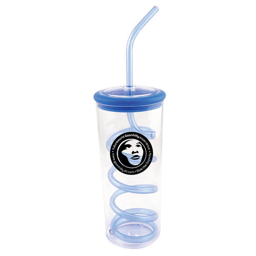 Logo branded Spiro Beaker with Straw printed with a company logo from Total Merchandise