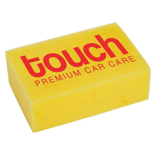 Branded Sponges in yellow with a company logo printed to 1 side from Total Merchandise