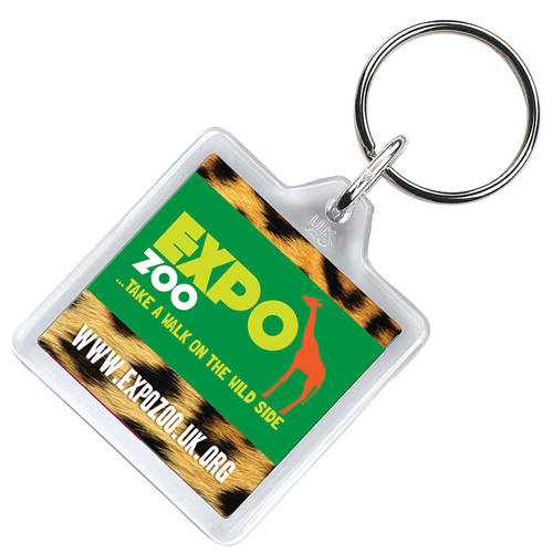 Full colour logo printed Square Keyring from Total Merchandise