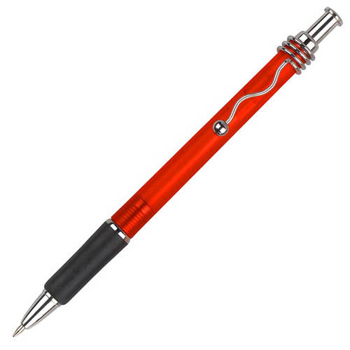 UK Branded Viper Frost Ballpen in Red with Curl Clip from Total Merchandise