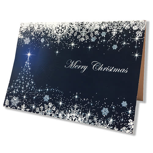 Our A6 promotional Christmas cards with a company message printed to the front