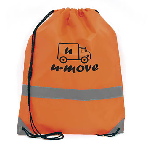 Promotional Celsius Reflective Drawstring Bag in Orange from Total Merchandise