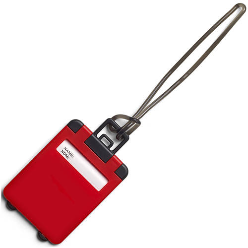 Printed Value Plastic Luggage Tags in red from Total Merchandise