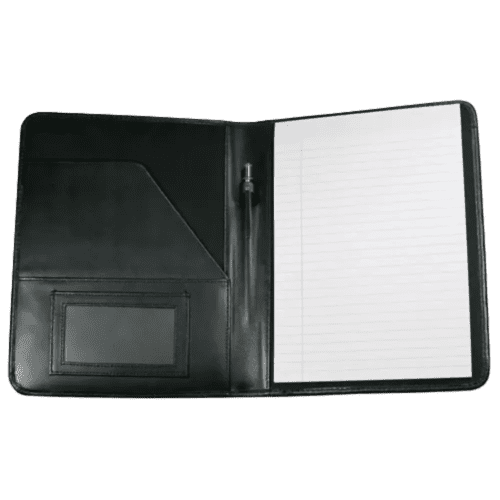 A5 Malvern Leather Conference Folders in Black