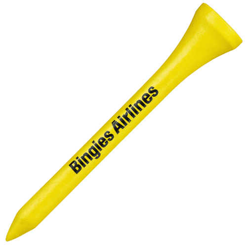 54mm Wooden Golf Tees in Yellow