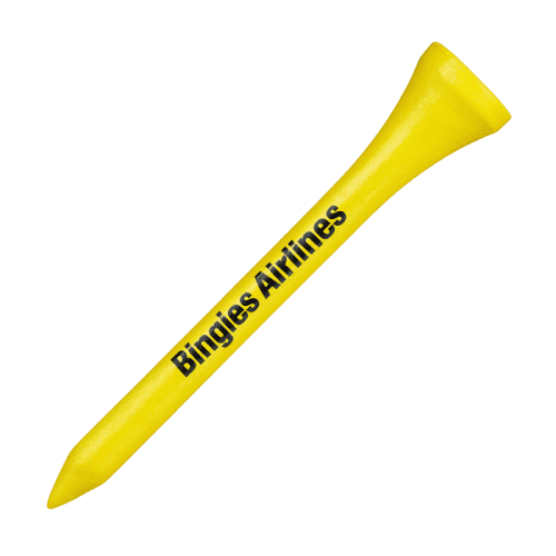 54mm Wooden Golf Tees in Yellow