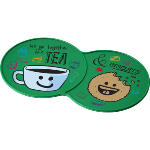 Green Printed Coasters as Promotional Giveaways