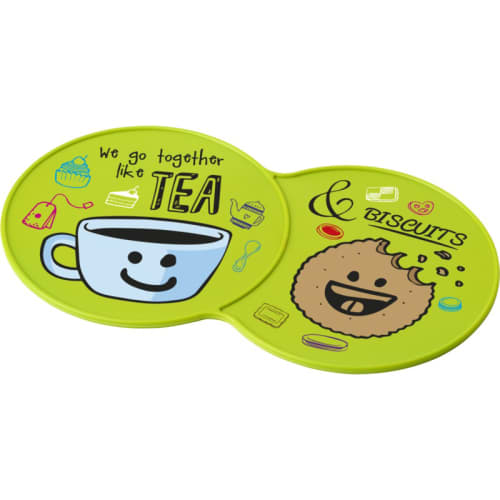 Lime Custom Printed Double Coasters Low Cost Business Gifts