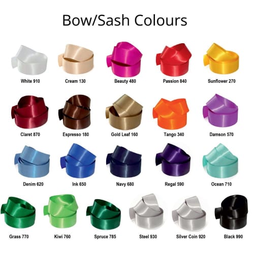 An image to show the range of different coloured sashes available