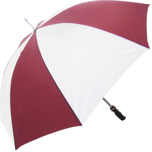 UK Express Printed Budget Golf Umbrellas in Burgundy/White from Total Merchandise