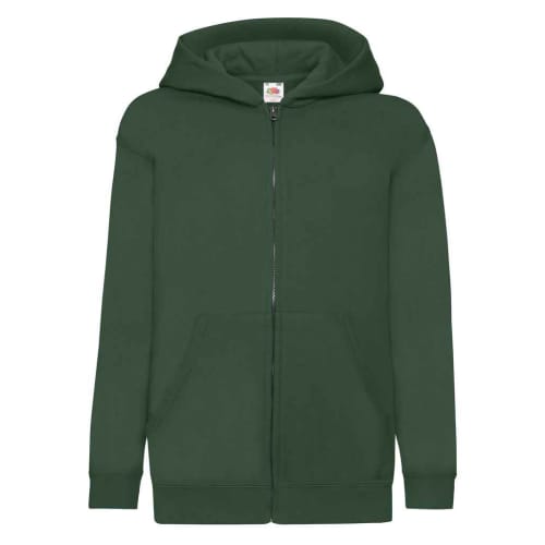 Fruit of the Loom Childrens Hoody in Bottle Green