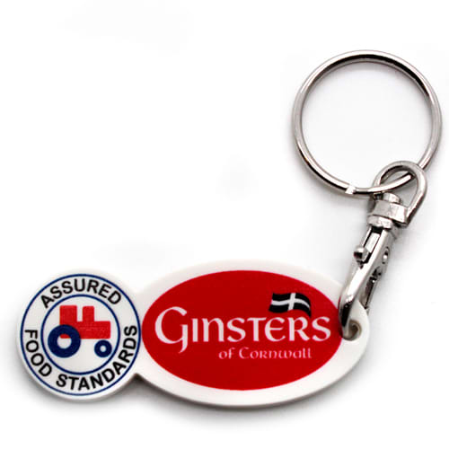 Promotional Oval Trolley Token Stick Keyrings for Company Giveaways