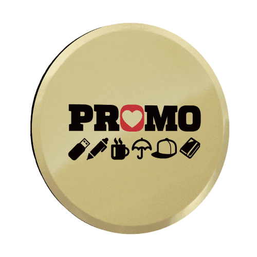 Medium Printed Metal Coasters in Gold Satin
