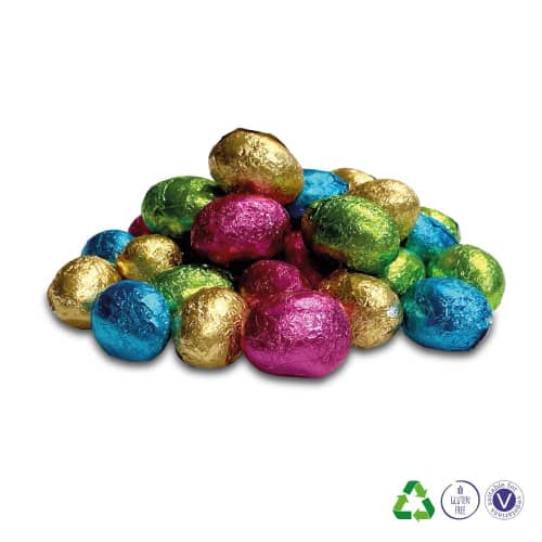 Custom branded Foiled Chocolate Egg Cubes with a design from Total Merchandise