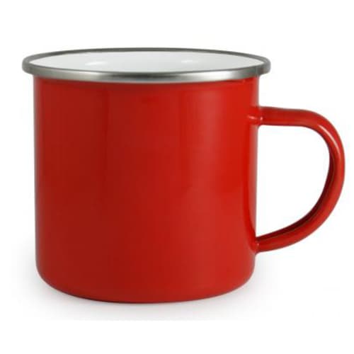 11oz Enamel Mugs in Red