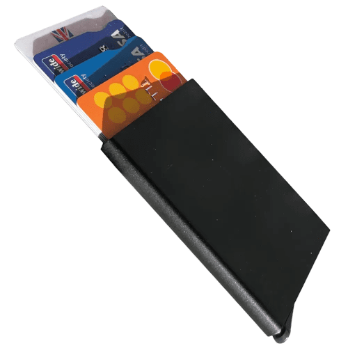 Branded Contactless Card Protector in Black from Total Merchandise with cards