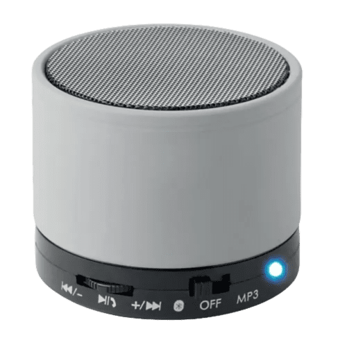 Round Bluetooth Speakers in Matte Silver