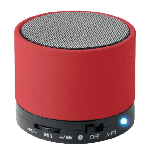 Round Bluetooth Speakers in Red