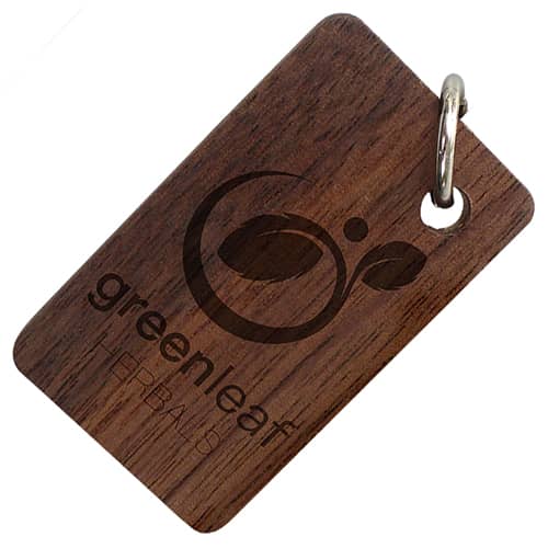 Promotional Real Wood Keyrings Made in the UK from Walnut Wood by Total Merchandise