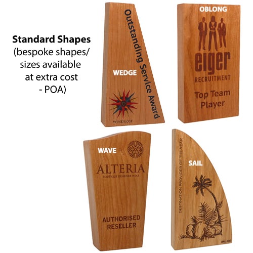 Shape Options for Promotional Real Wood Block Awards by Total Merchandise