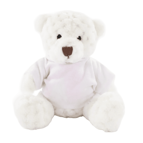 15cm Waffle Bear with T-Shirt in White/White