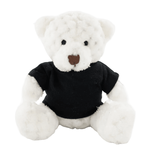 15cm Waffle Bear with T-Shirt in White/Black