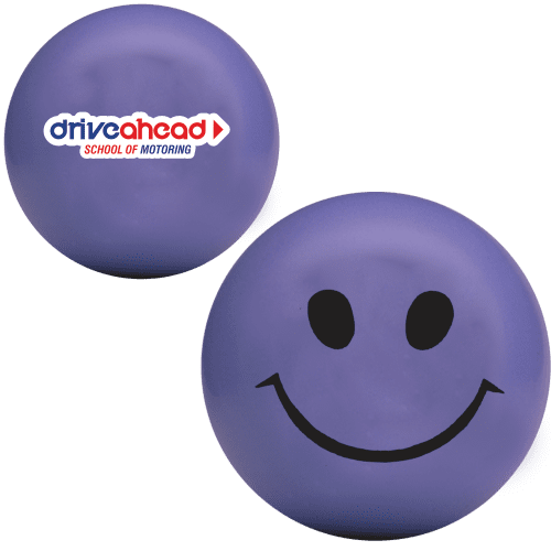Smiley Face Stress Balls in Purple