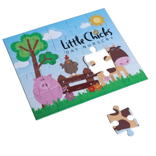 20 Piece Card Puzzles in White
